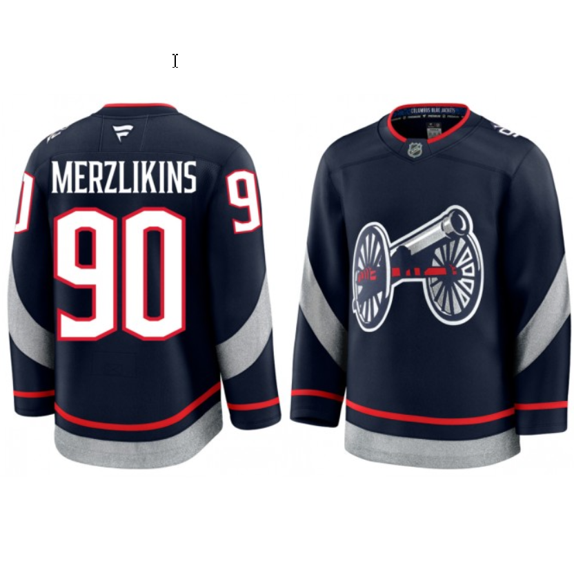 Men's Elvis Merzlikins Jersey #90 Columbus Blue Jackets 2025 Stadium Series