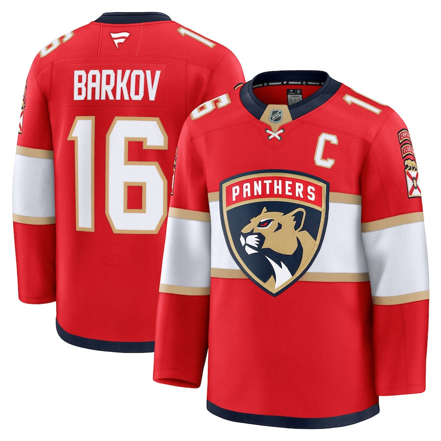Men's Florida Panthers #16 Aleksander Barkov Home Premium Jersey Red