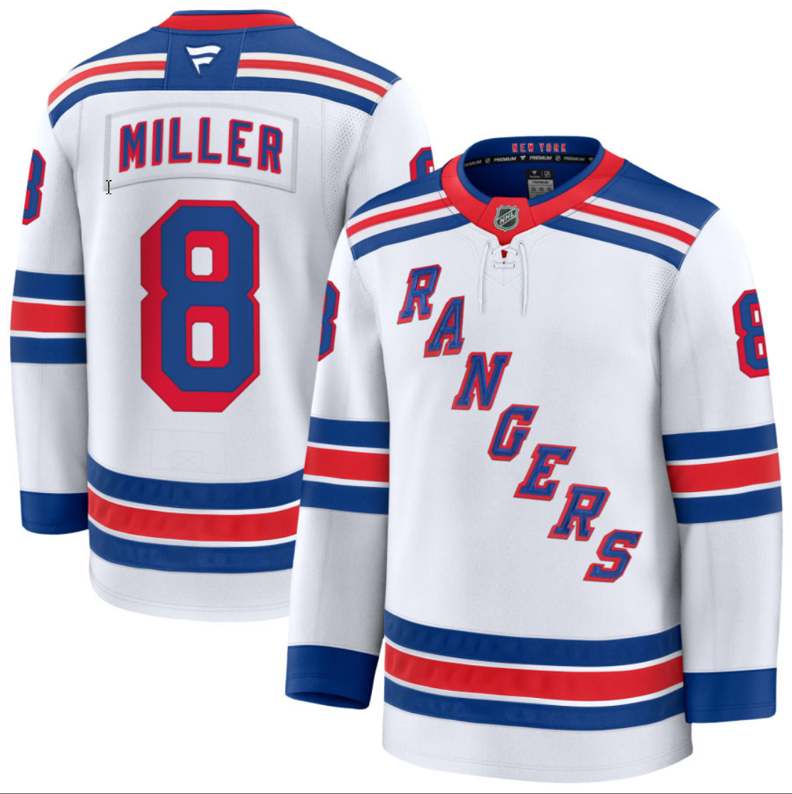 Men's J.T. Miller Jersey #8 New York Rangers All Stitched White