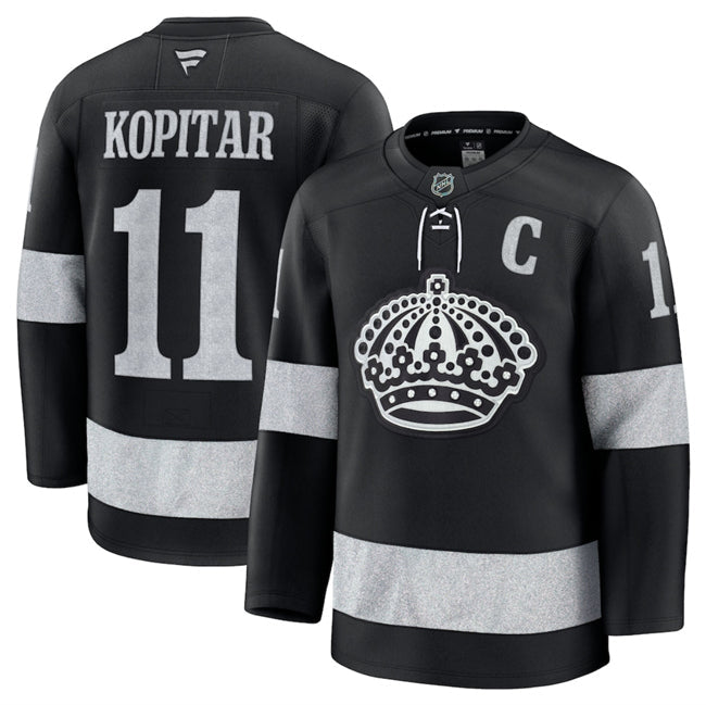 Men's Los Angeles Kings #11 Anze Kopitar Black Alternate Stitched Jersey