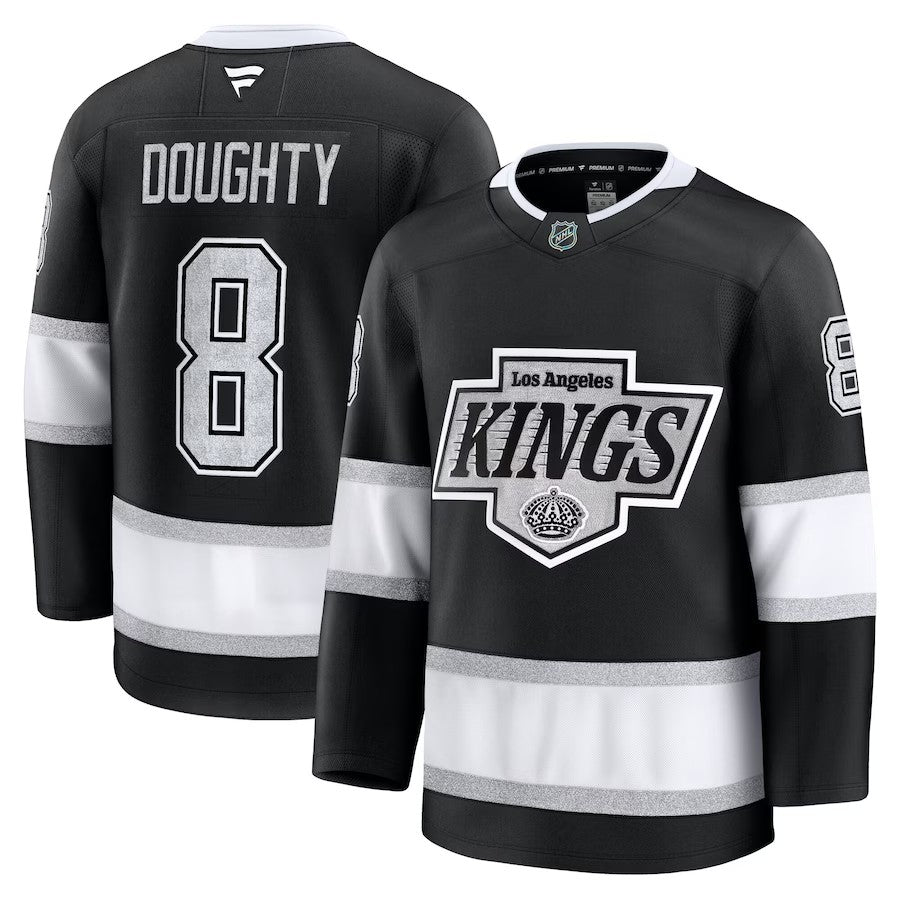 Men's Los Angeles Kings #8 Drew Doughty Home Premium Jersey Black