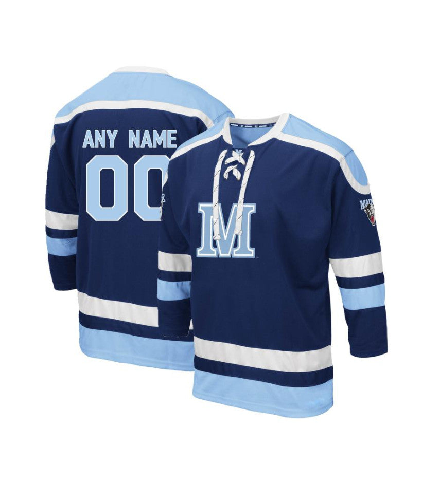 Men's Maine Black Bears Custom Navy Blue Hockey Jersey