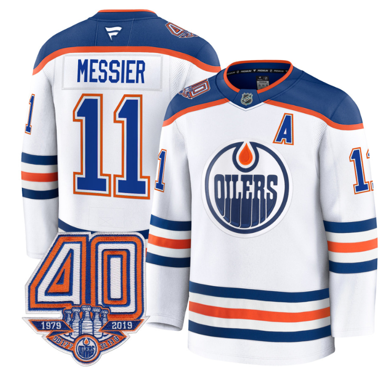 Men's Mark Messier Jersey #11 Edmonton Oilers 40th Anniversary Stitched Away