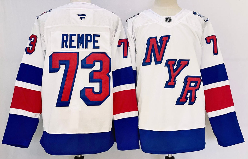 Men’s Matt Rempe Jersey #73 New York Rangers White Alternate Stitched