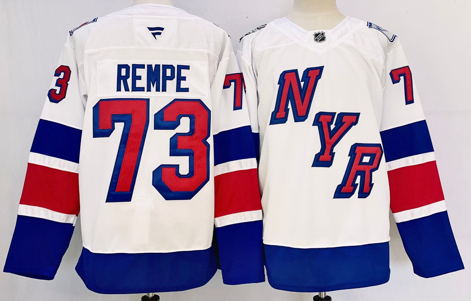Men’s Matt Rempe Jersey #73 New York Rangers White Alternate Stitched