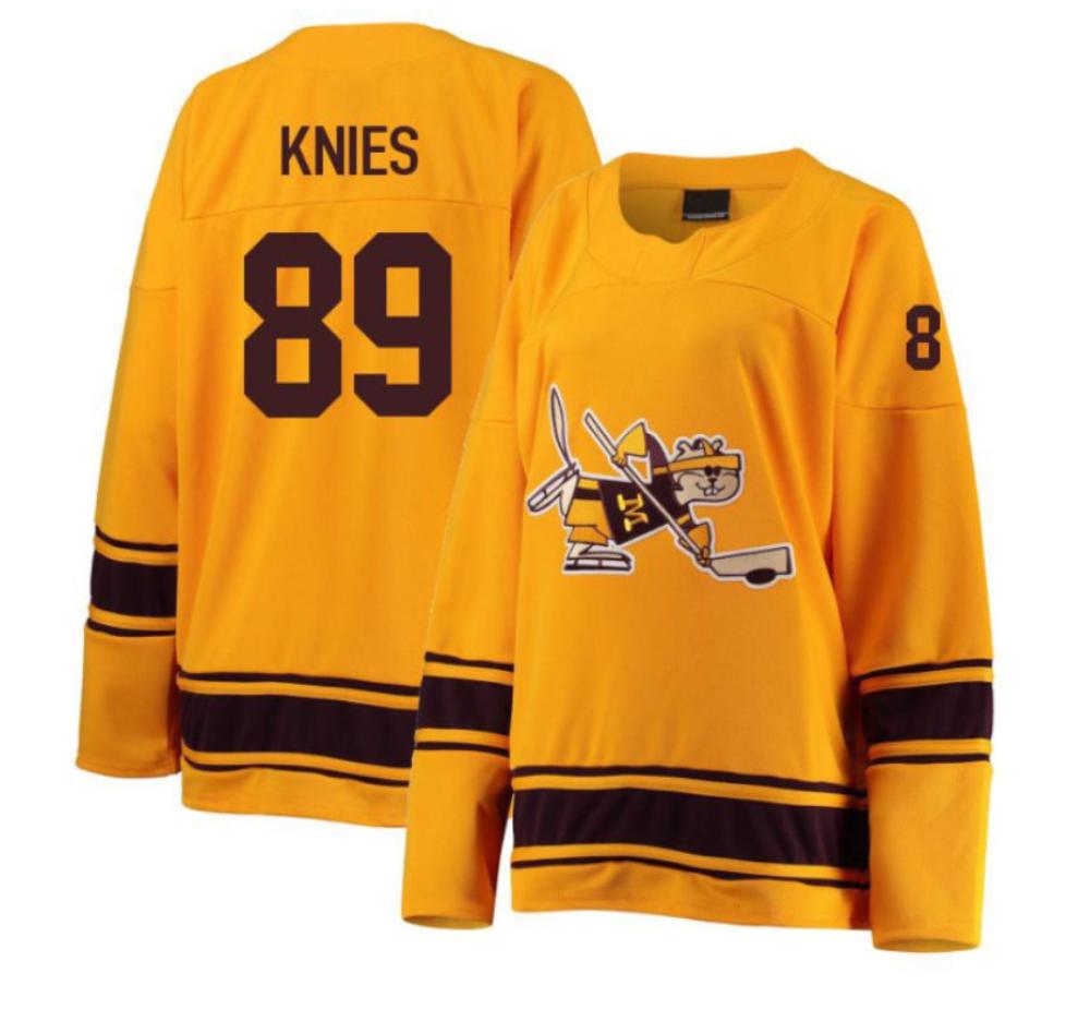 Men's Matthew Knies #89 Minnesota Golden Gophers Hockey Stitched Jersey Gold