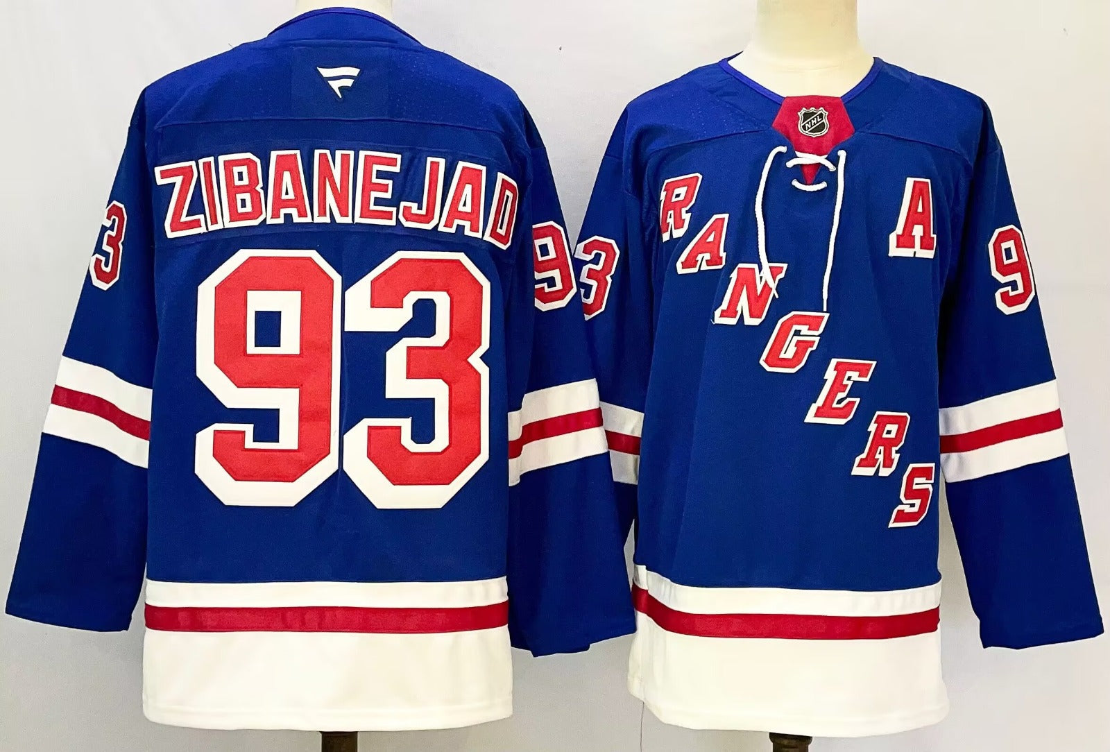 Men’s Mika Zibanejad Jersey #93 New York Rangers Blue Home Stitched