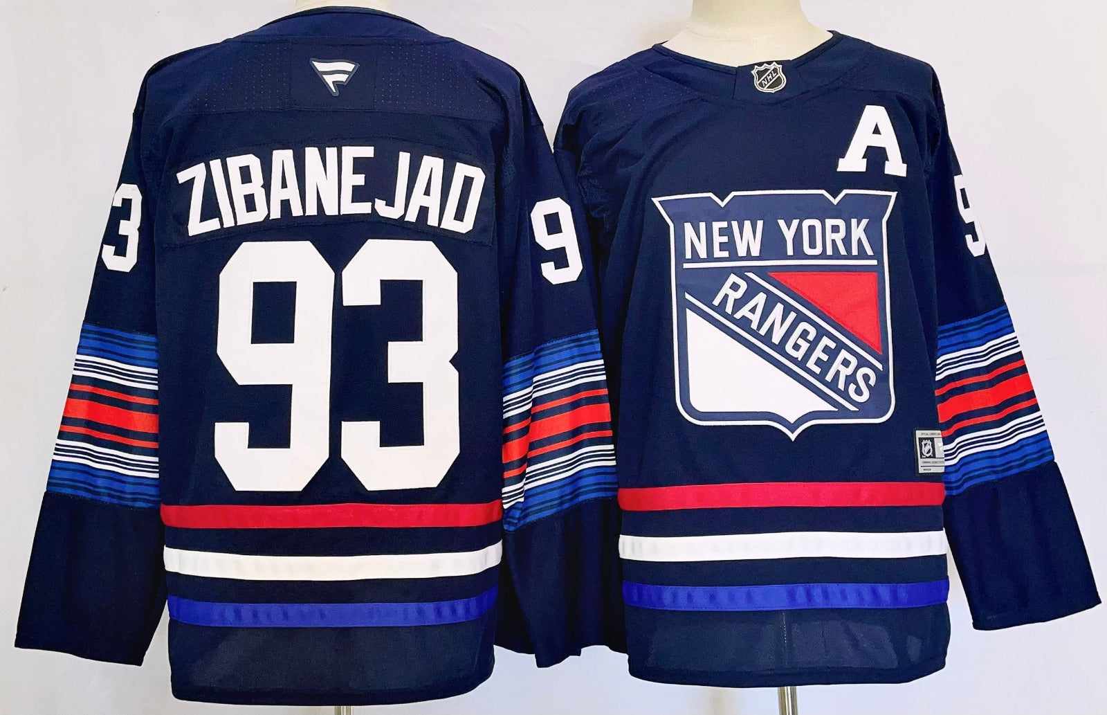 Men’s Mika Zibanejad Jersey #93 New York Rangers Navy Alternate Stitched
