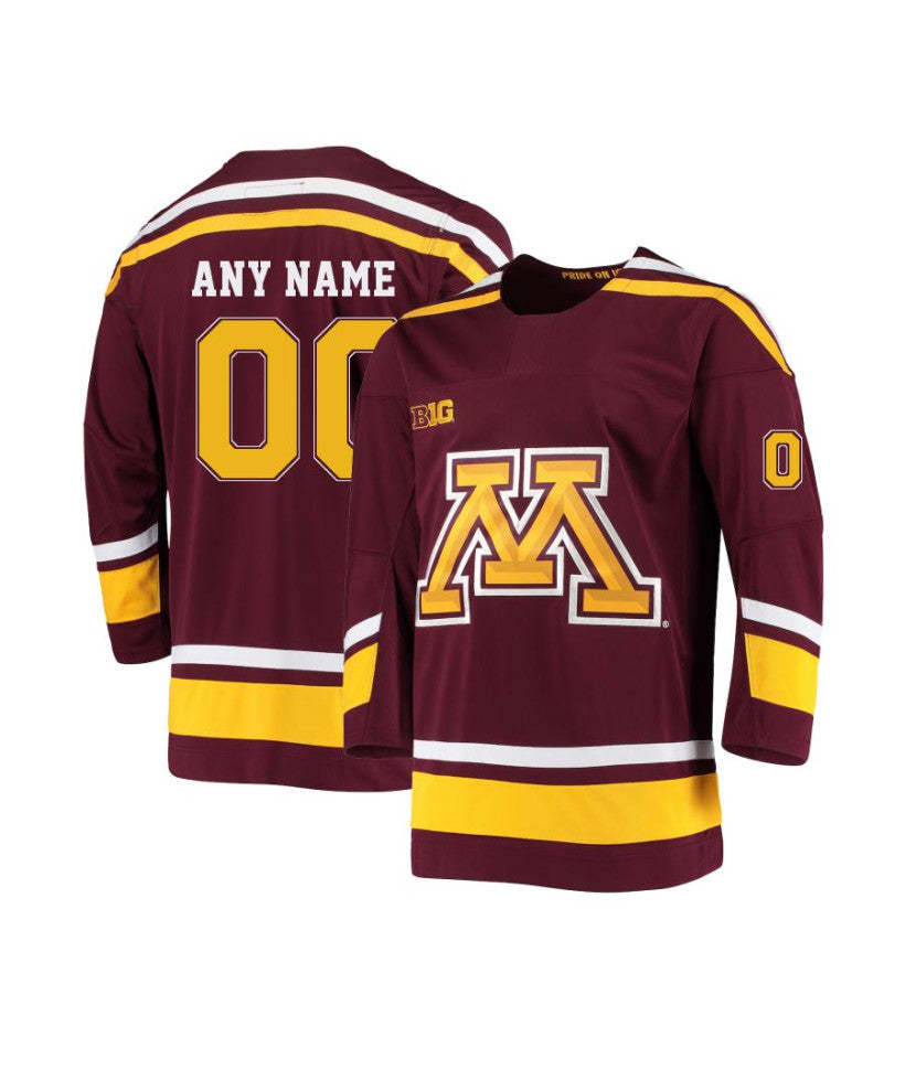 Men's Minnesota Golden Gophers Custom Maroon Hockey Jersey