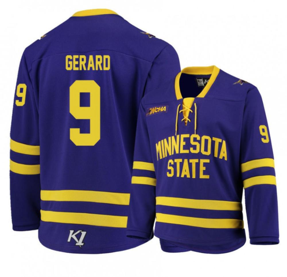 Men's Minnesota State University Mankato #9 C. Gerard Hockey Stitched Jersey