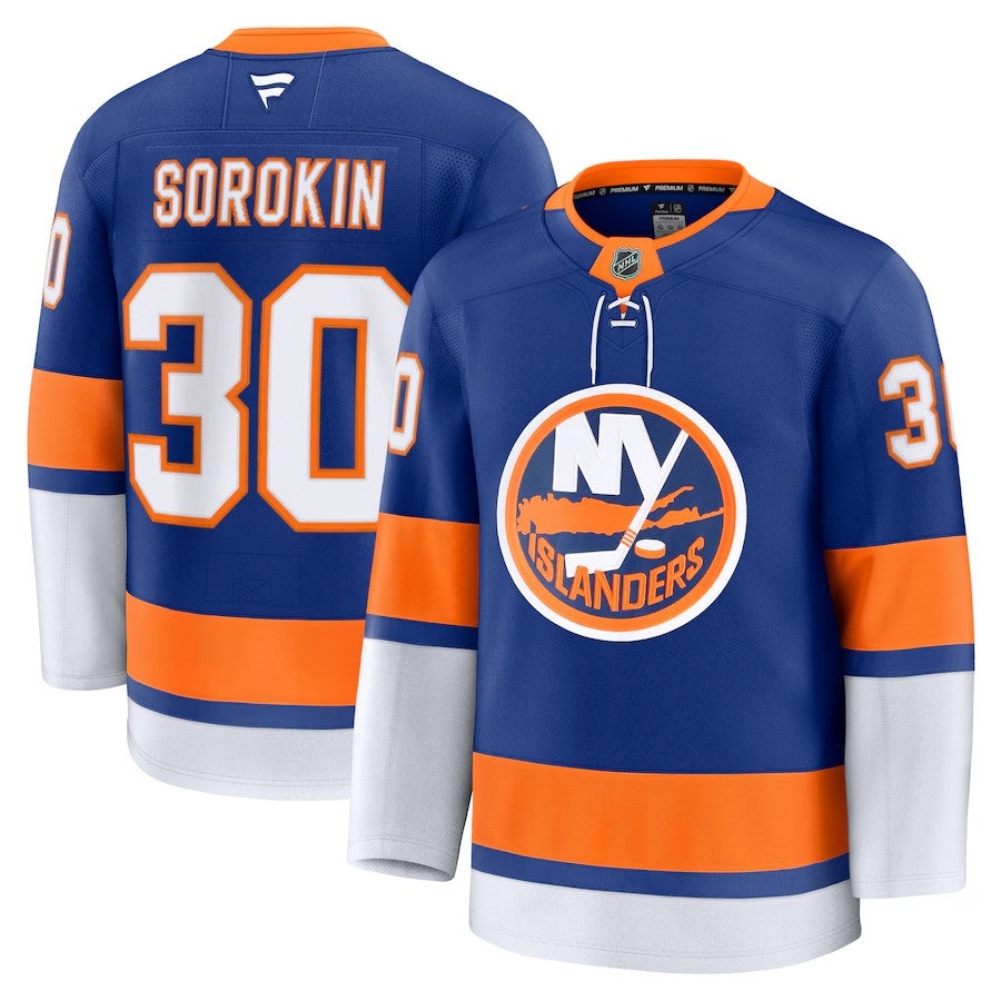 Men's New York Islanders #30 Ilya Sorokin Home Premium Jersey Royal