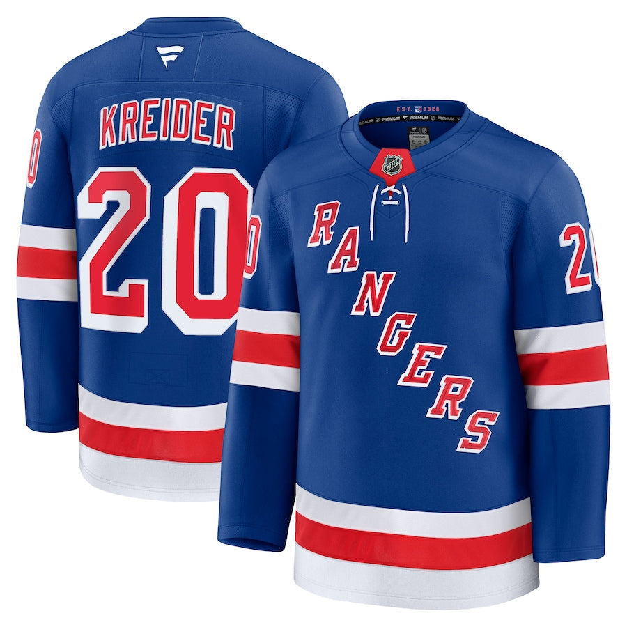 Men's New York Rangers #20 Chris Kreider Home Premium Jersey Blue