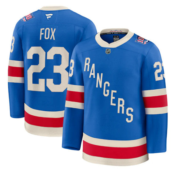 Men's New York Rangers #23 Adam Fox Jersey Blue Centennial Stitched