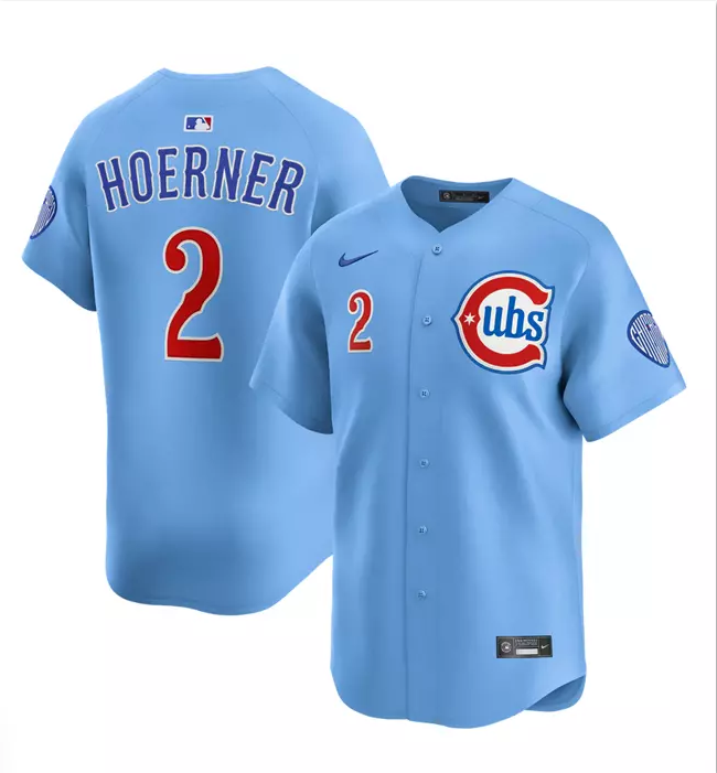 Men's Nico Hoerner Blue 2024-25 2nd Alternate Limited Stitched Jersey #2