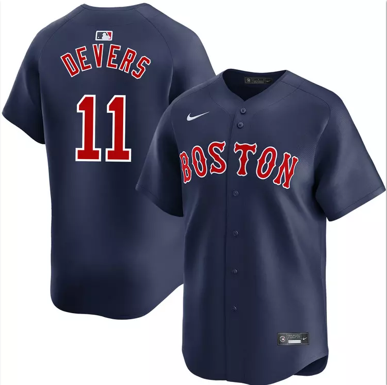 Men's Rafael Devers Navy Alternate Replica Player Stitched Jersey #11