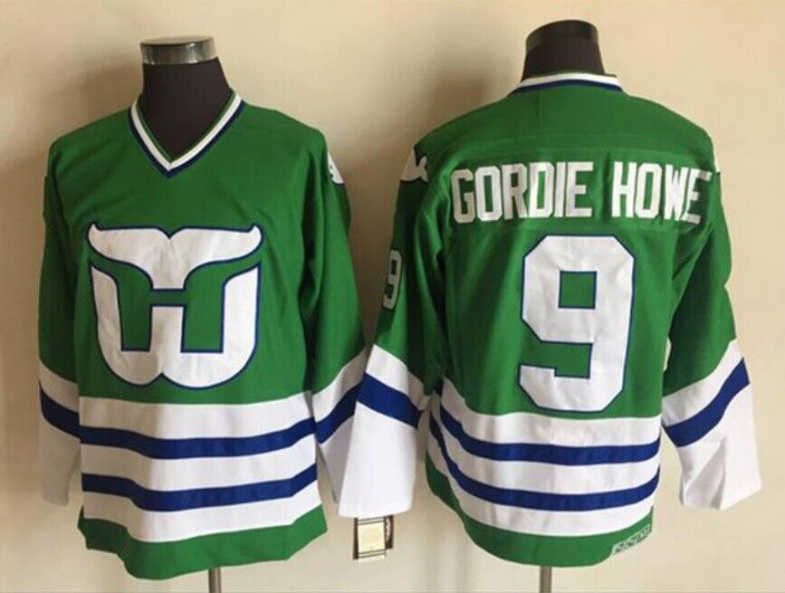Men's Replica Vintage Gordie Howe Jersey #9 Hartford Whalers Stitched