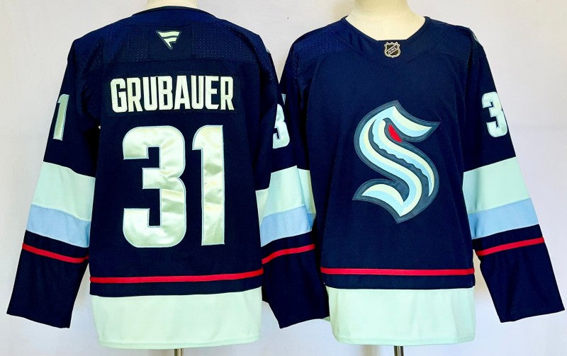 Men's Seattle Kraken #31 Philipp Grubauer Jersey Stitched