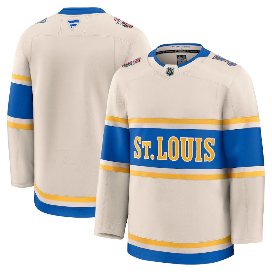 Men's St. Louis Blues Fanatics 2025 NHL Winter Classic Premium Cream Jersey