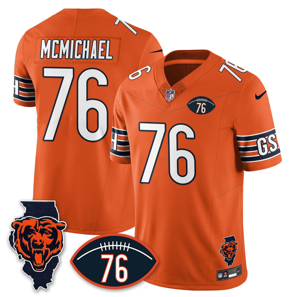 Men's Steve McMichael Jersey #76 Chicago Bears Honor Steve McMichael Orange