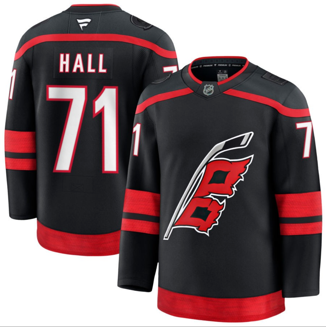 Men's Taylor Hall Jersey #71 Carolina Hurricanes All Stitched Black