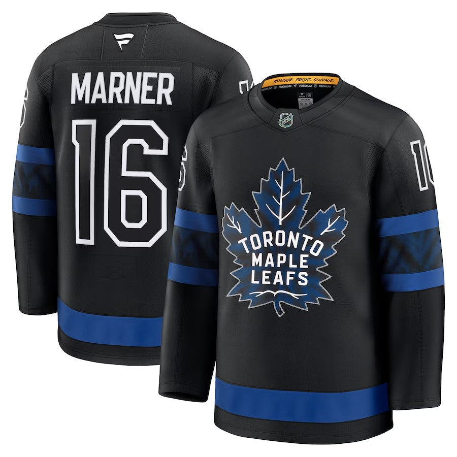 Men's Toronto Maple Leafs #16 Mitch Marner Alternate Premium Jersey Black