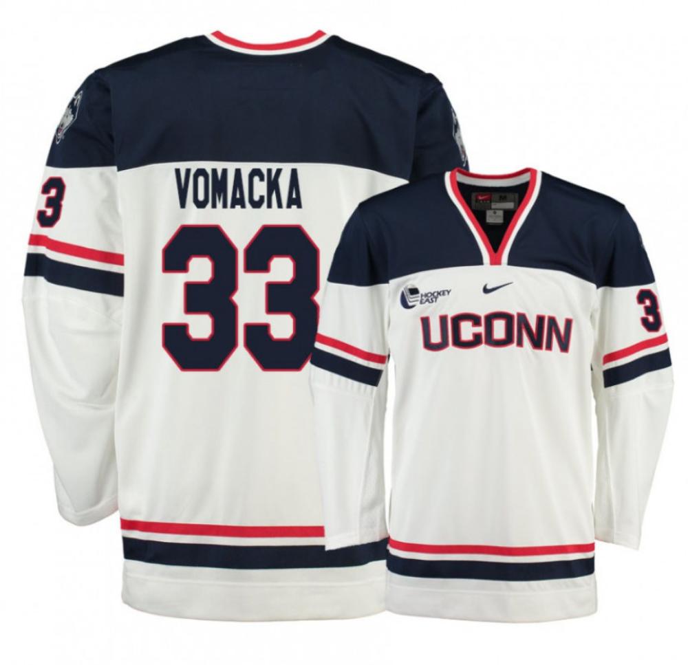 Men's UConn Huskies #33 Tomas Vomacka College Hockey All Stitched Navy Jersey