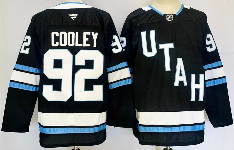 Men's Utah Hockey Club #92 Logan Cooley Jersey Stitched Black