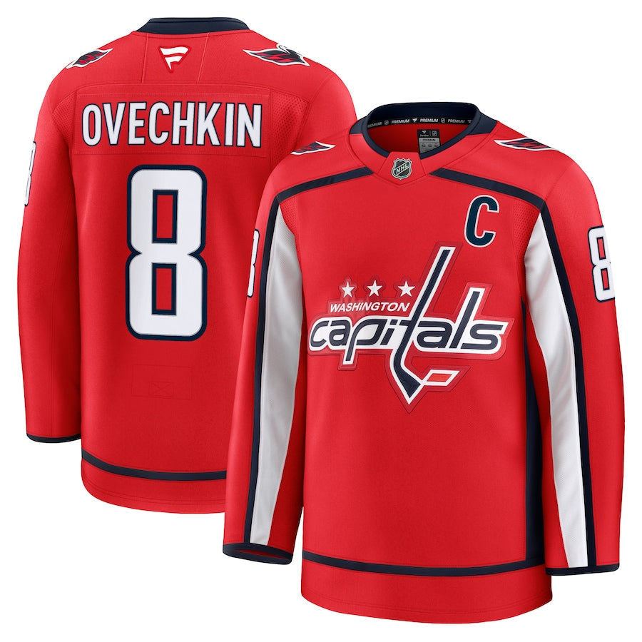 Men's Washington Capitals #8 Alexander Ovechkin Home Premium Jersey Red