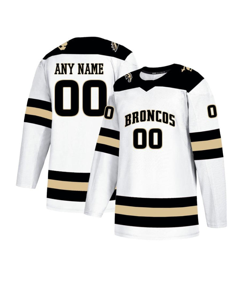 Men's Western Michigan Broncos Custom White Hockey Jersey