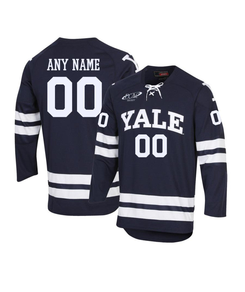 Men's Yale Bulldogs Custom Navy Hockey Jersey