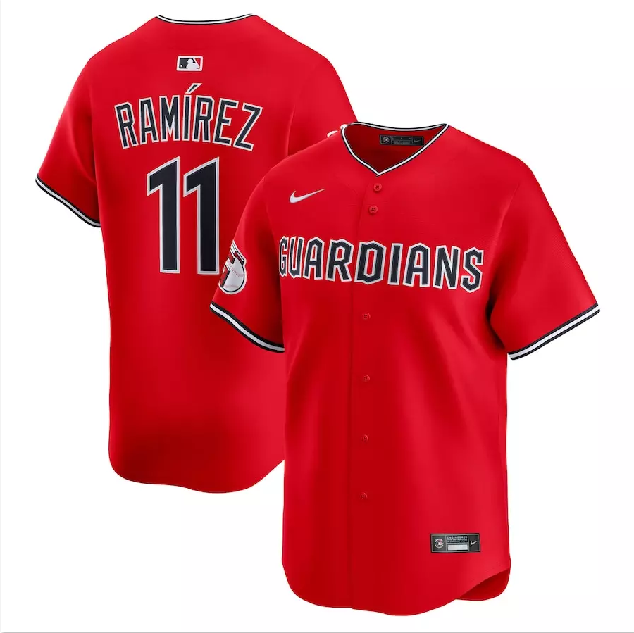 Men's #11 Jose Ramirez Two Colors Limited All Stitched Jersey Red