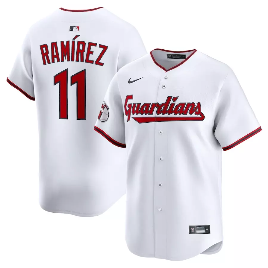 Men's #11 Jose Ramirez Two Colors Limited All Stitched Jersey White