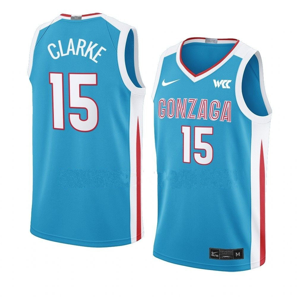Men's #15 Brandon Clarke Jersey Gonzaga Bulldogs College Basketball Jerseys Blue