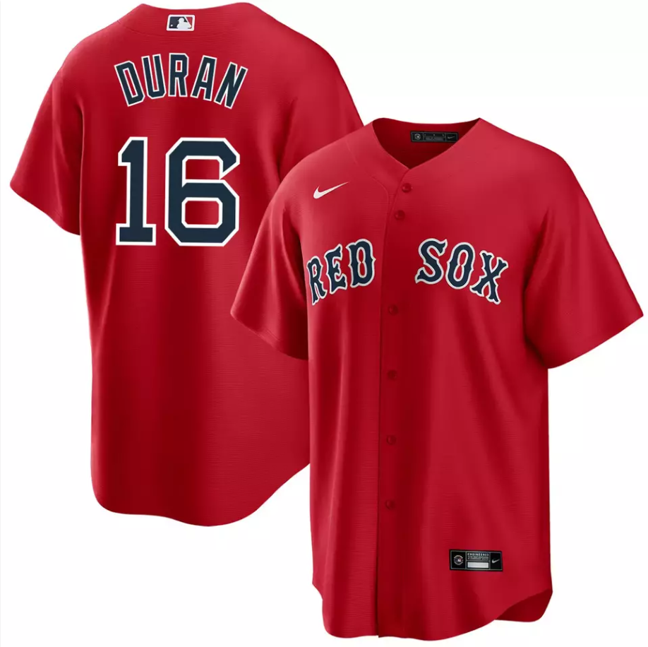 Men's #16 Jarren Duran Alternate Replica Player All Stitched Jersey Red