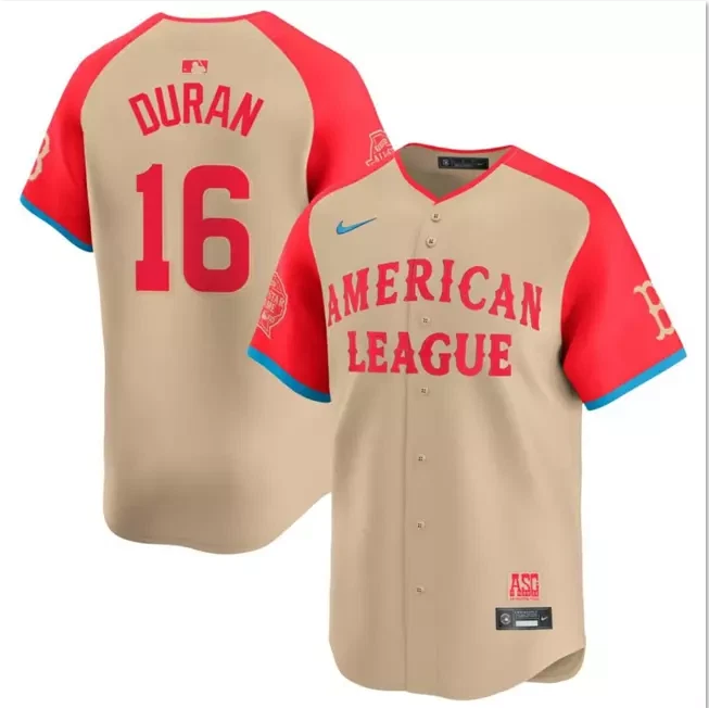 Men's #16 Jarren Duran Cream All-Star Game Limited Player All Stitched Jersey