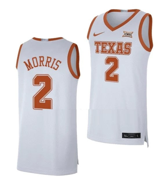Men's #2 Arterio Morris Jersey Texas Longhorns College Basketball Jerseys White