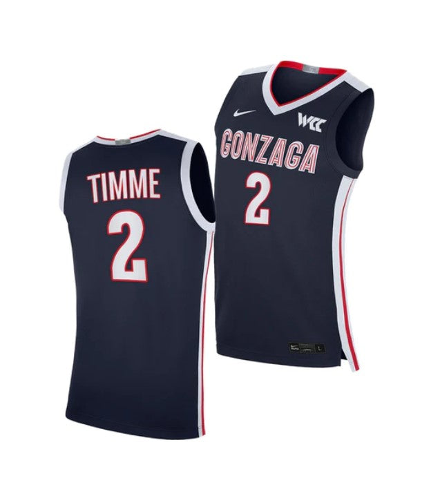 Men's #2 Drew Timme Jersey Gonzaga Bulldogs College Basketball Jerseys White