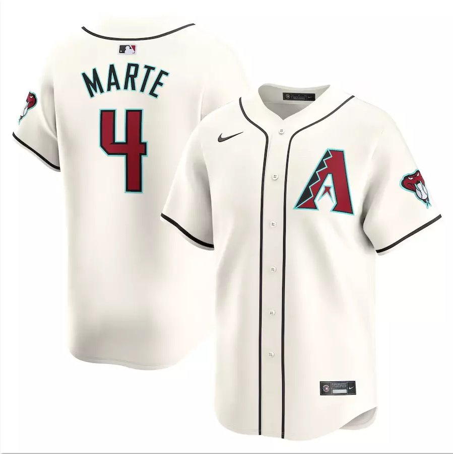 Men's #4 Ketel Marte White Home Limited All Stitched Jersey