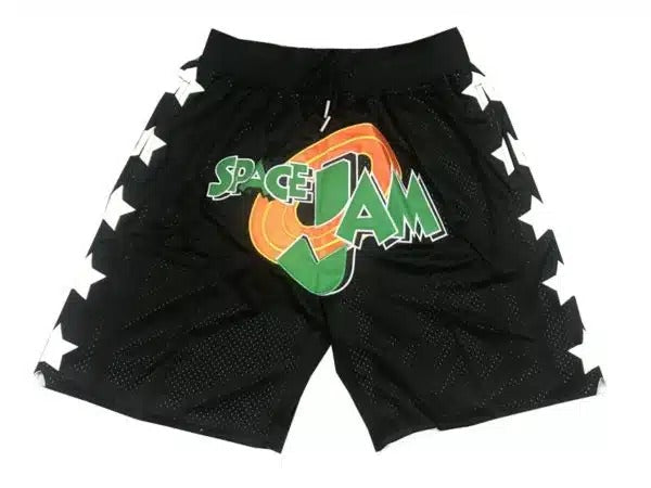 Men's Space Jam Black Basketball Shorts - Basketball Shorts Store