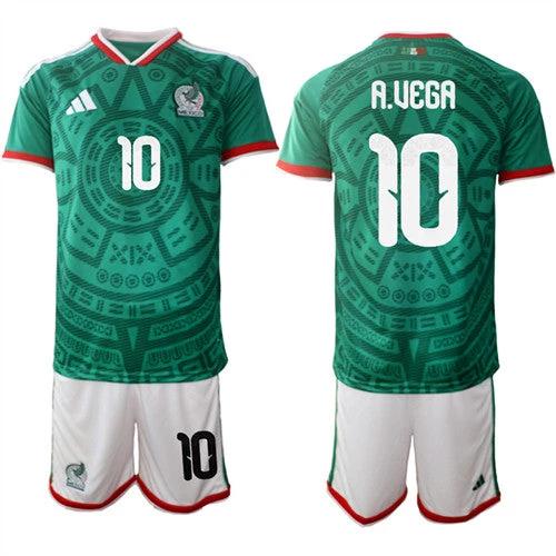Mexico #10 A.UEGA Jersey National Team x World Cup 2026 Home Green On Field Soccer