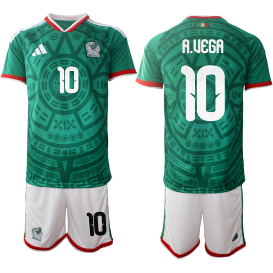 Mexico #10 Alexis Vega Green 2026 World Cup Home Soccer Jersey Suit