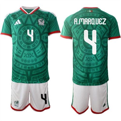 Mexico #4 R.MARQUEZ Jersey National Team x World Cup 2026 Home Green On Field Soccer