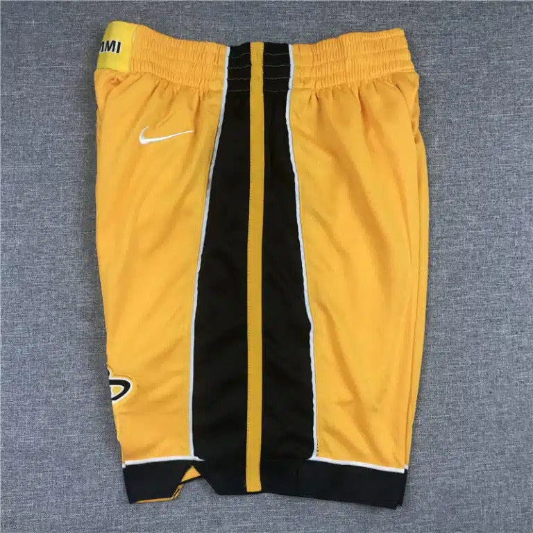 Miami Heat 2021 Yellow Earned Edition Shorts - Basketball Shorts Store