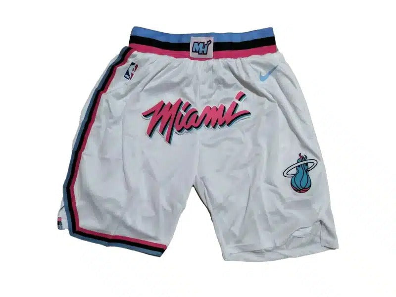 Miami Heat White Shorts - Basketball Shorts Store