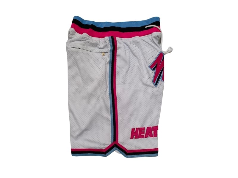 Miami Heat White Throwback Shorts