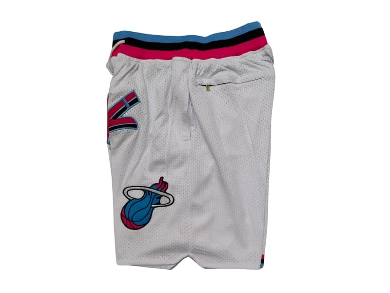 Miami Heat White Throwback Shorts