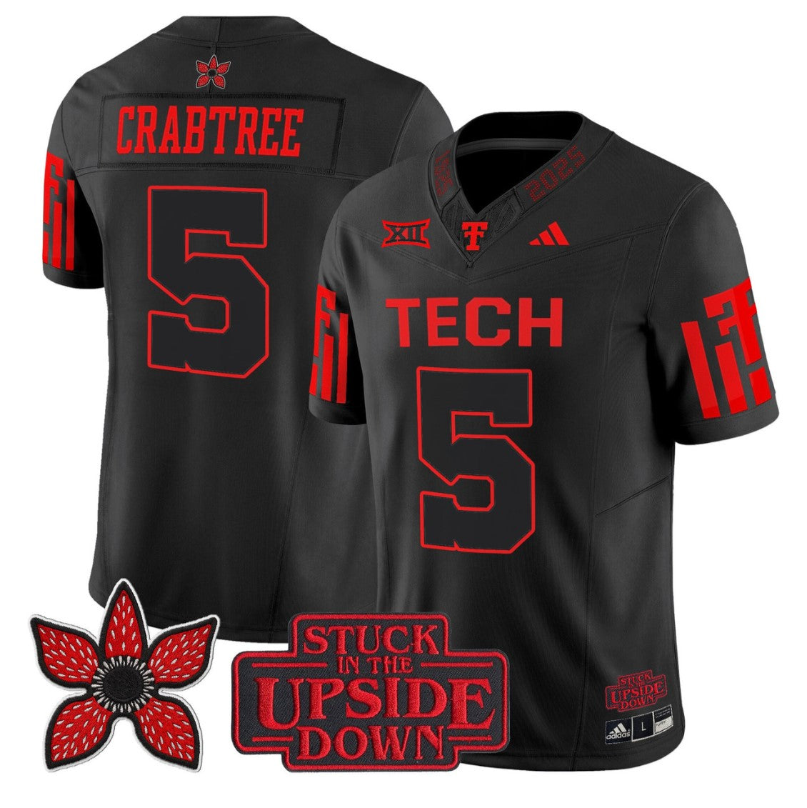 Michael Crabtree Jersey #5 Texas Tech Red Raiders Stranger Things Edition Stitched