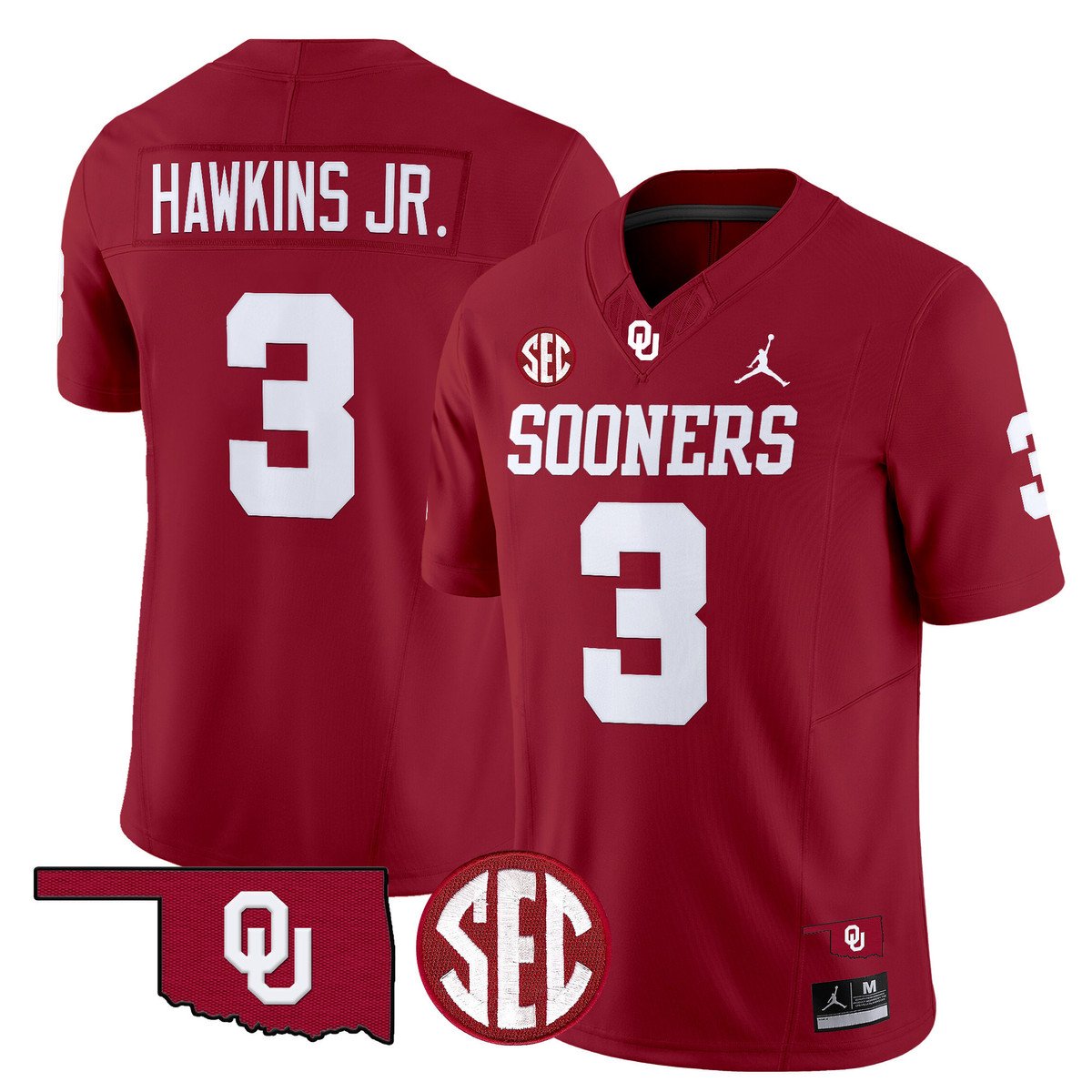 Michael Hawkins Jr Jersey #3 Oklahoma Sooners 2025 Limited Stitched Crimson