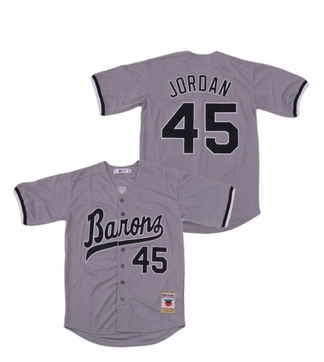 Michael Jordan Mirmingham Barons Baseball Jersey Grey