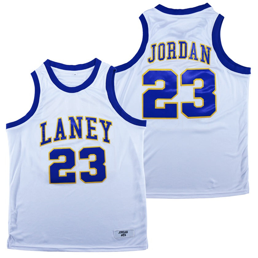 Michael Jordan #23 Laney Movie Basketball Jersey White